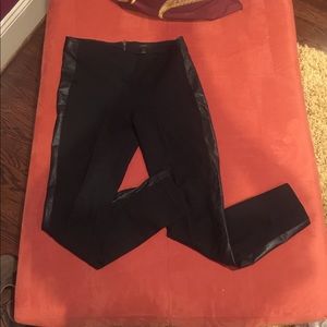 Pixie pant in leather tuxedo stripe size 6